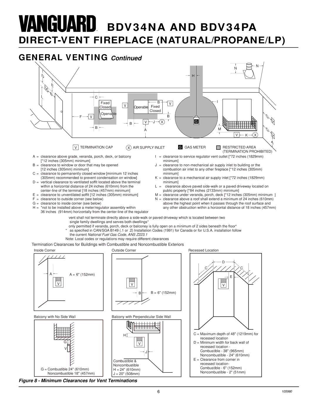 Desa BDV34PA, BDV34NA installation manual General Venting 