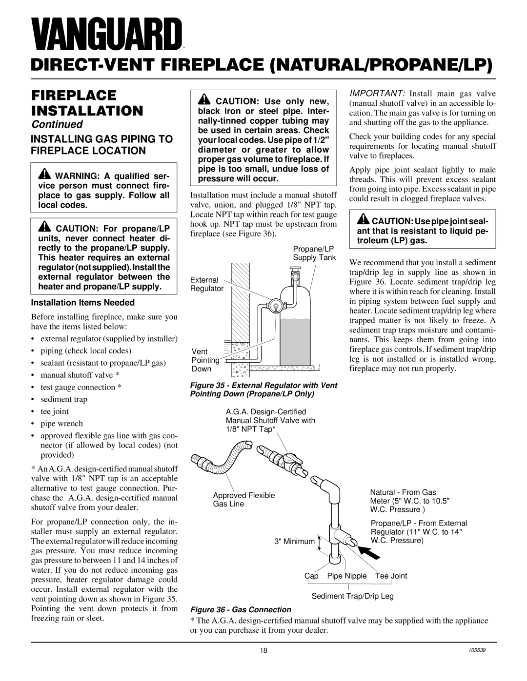 Desa DDV41N/P, BDV41N/P, BDV37N/P, DDV37N/P, B) Installing GAS Piping to Fireplace Location, Installation Items Needed 