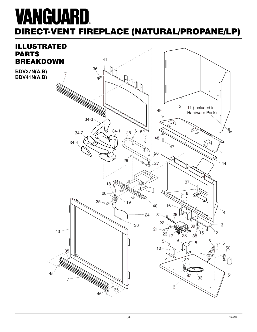 Desa B), BDV41N/P, BDV37N/P, DDV37N/P, DDV41N/P installation manual Illustrated Parts Breakdown, BDV37NA,B BDV41NA,B 