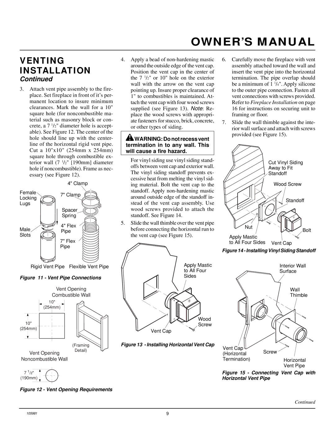 Desa BHDV34PA, BHDV34NA installation manual Vent Pipe Connections 