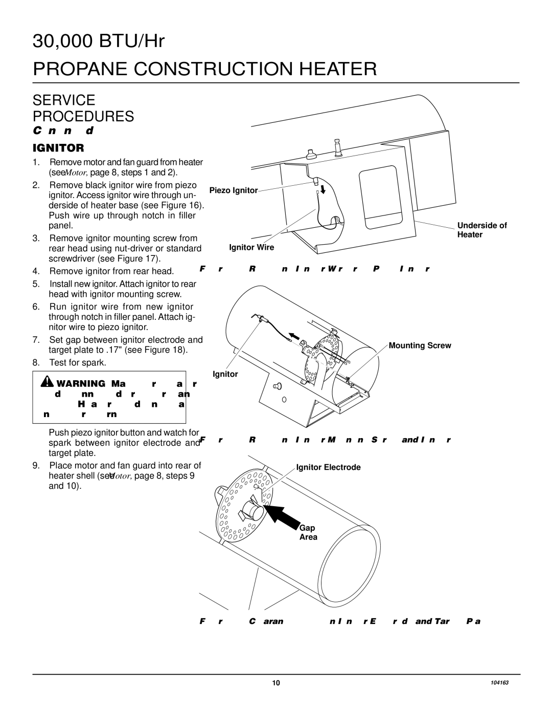 Desa RLP30, BLP30, 30LP owner manual Removing Ignitor Wire from Piezo Ignitor 