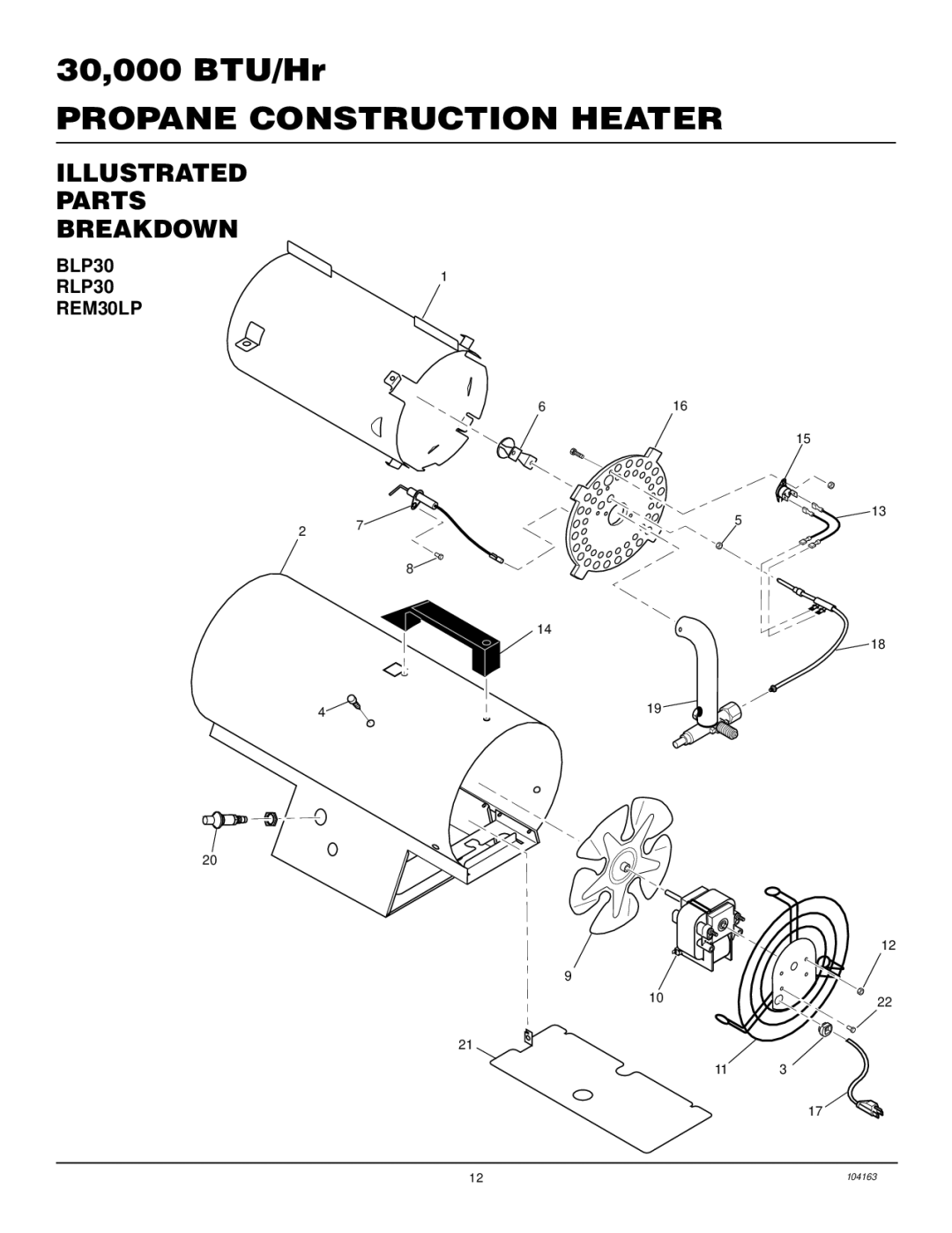 Desa owner manual Illustrated Parts Breakdown, BLP30 RLP30 REM30LP 