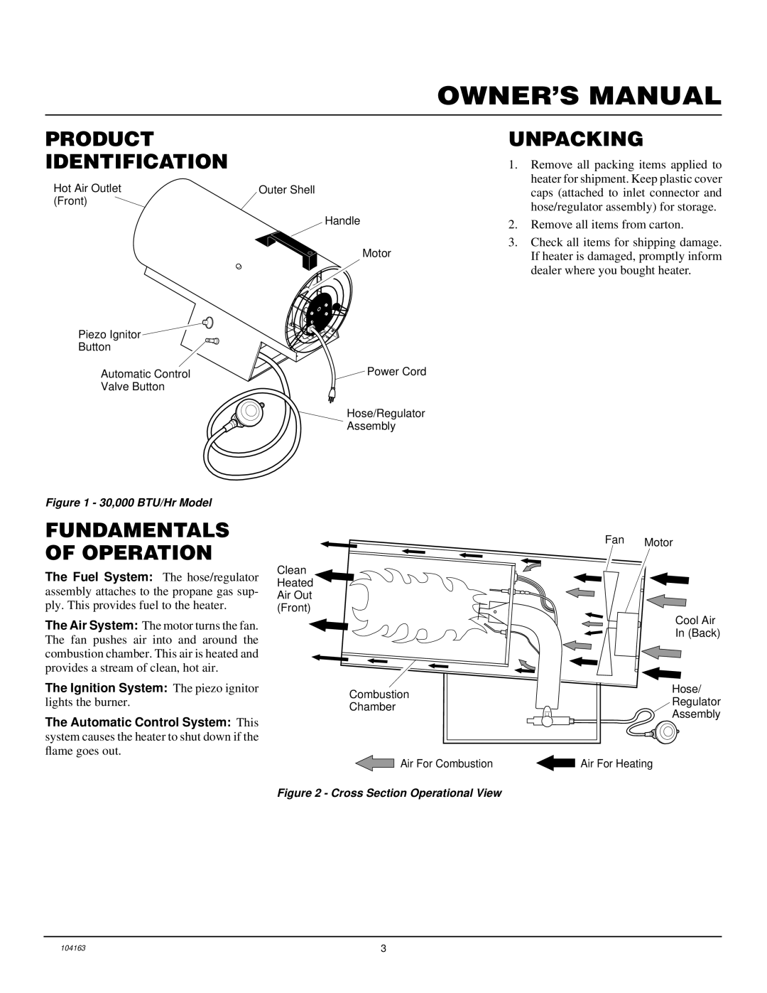 Desa BLP30, RLP30, 30LP owner manual Product Identification, Unpacking, Fundamentals of Operation 