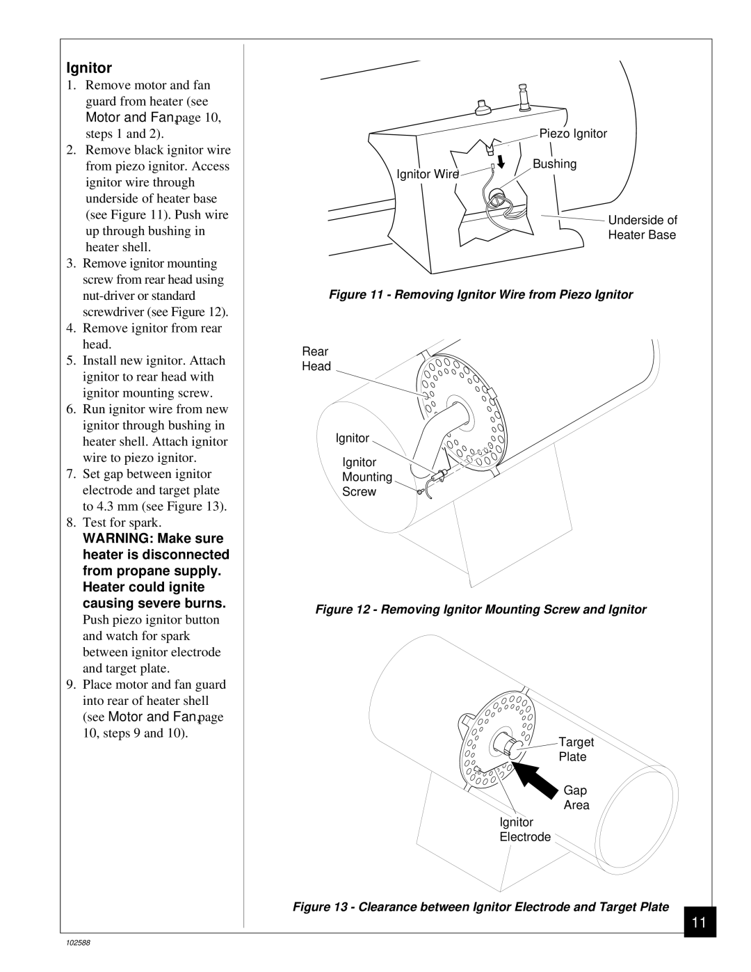 Desa BLP35E owner manual Ignitor, Motor and Fan 