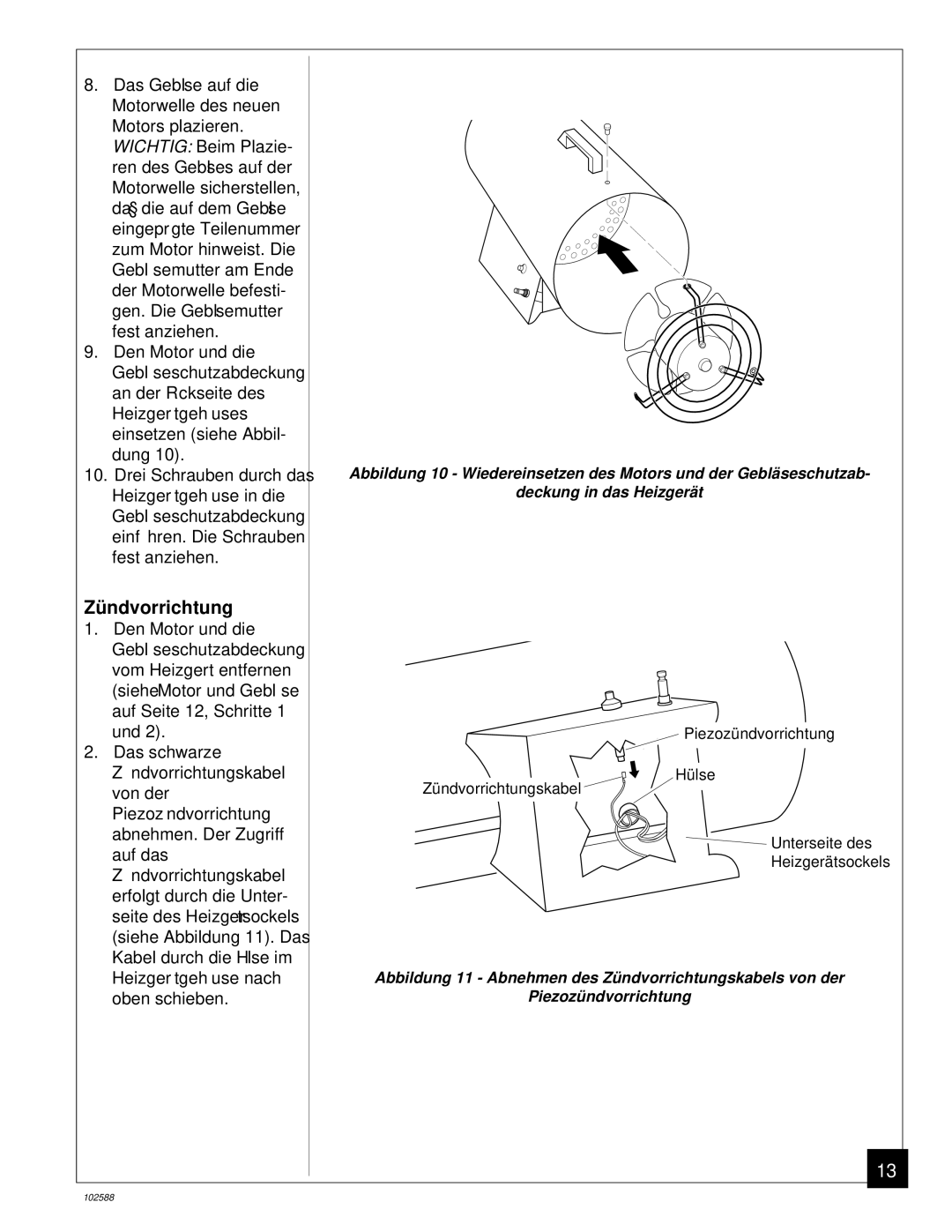 Desa BLP35E owner manual Zü ndvorrichtung 