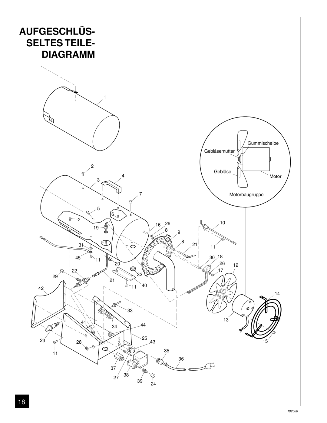 Desa BLP35E owner manual Seltes Teile Diagramm 