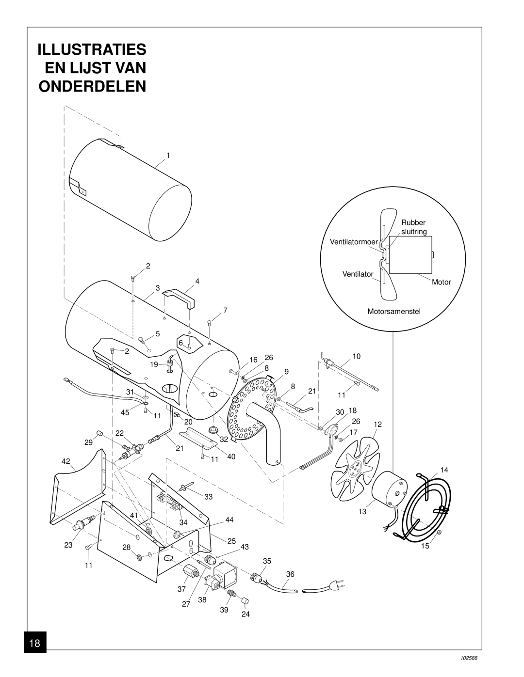 Desa BLP35E owner manual Illustraties EN Lijst VAN Onderdelen 