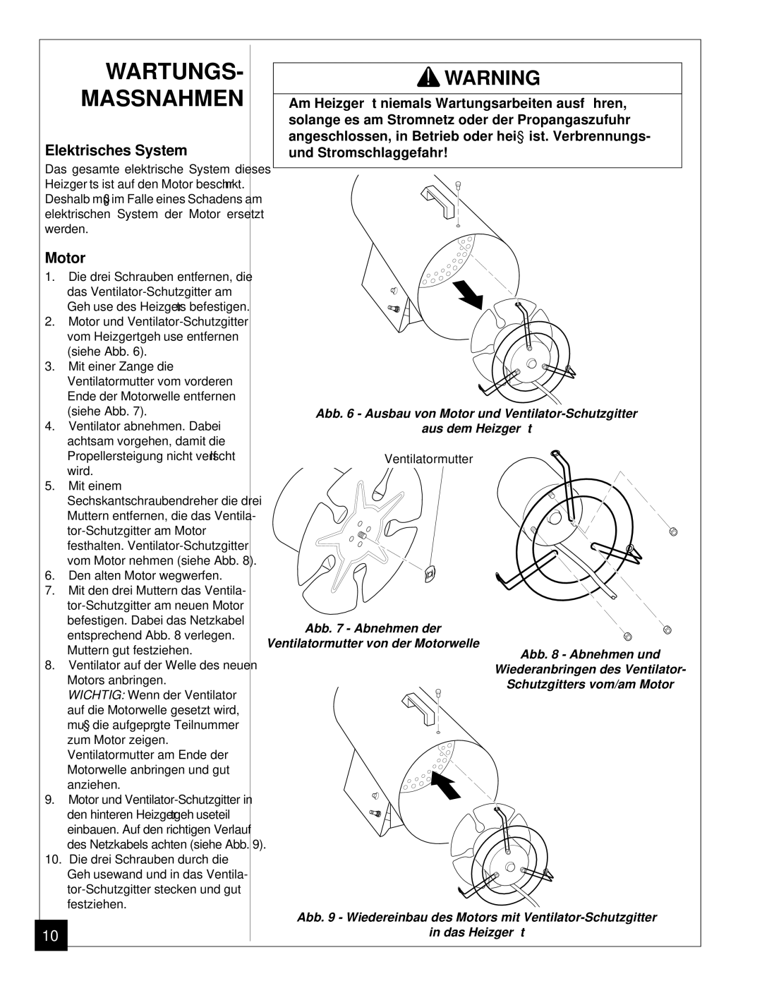 Desa BLP35ES owner manual WARTUNGS- Massnahmen, Elektrisches System 