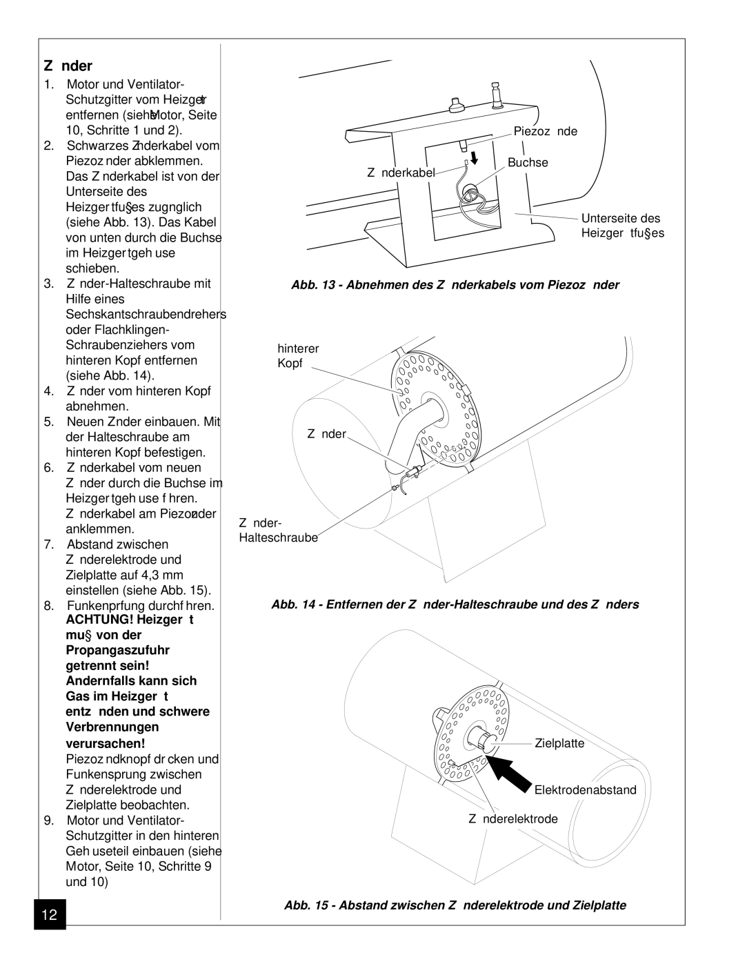 Desa BLP35ES owner manual Zü nder, Verursachen 