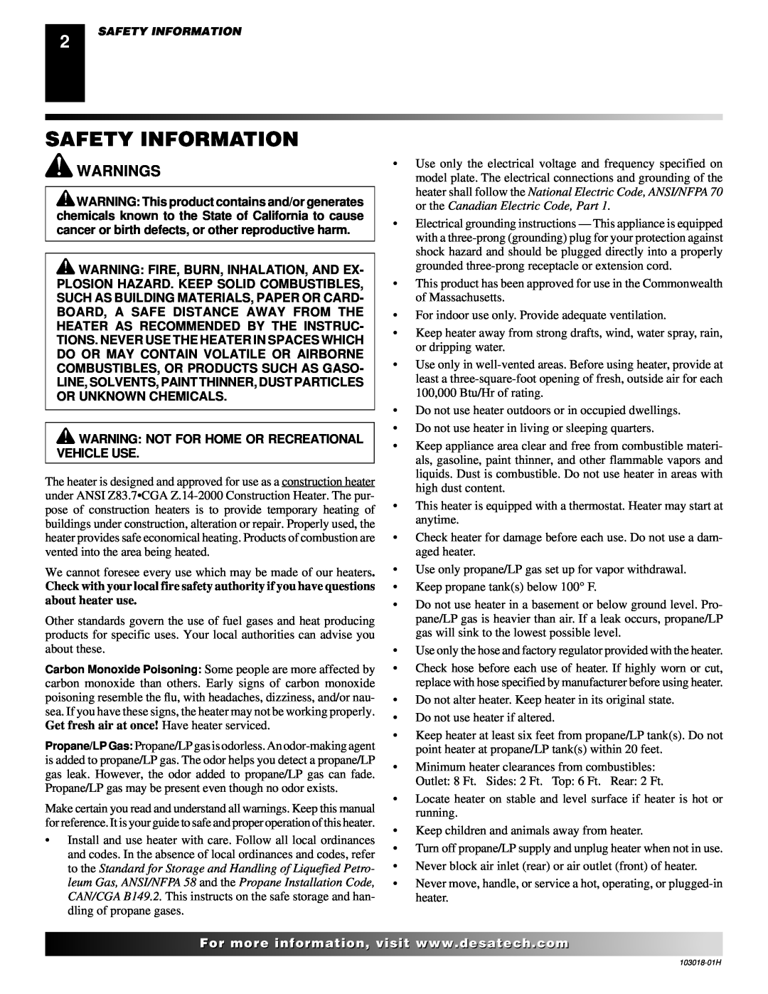 Desa BLP375AT owner manual Safety Information, Warnings 