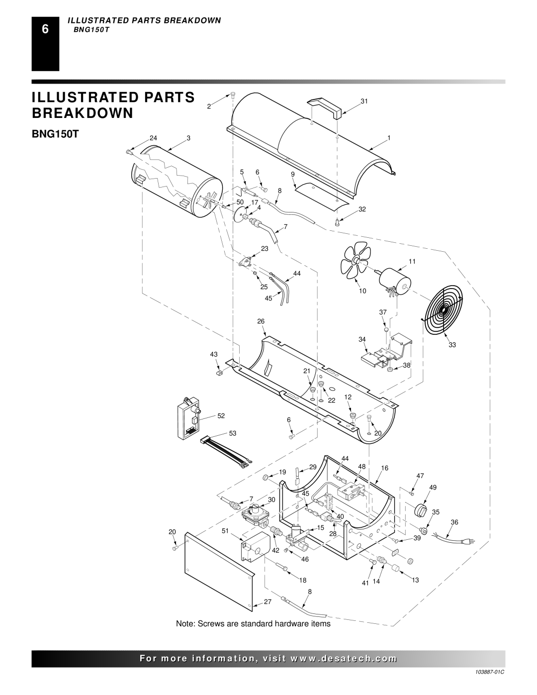 Desa BNG150T owner manual Illustrated Parts Breakdown 