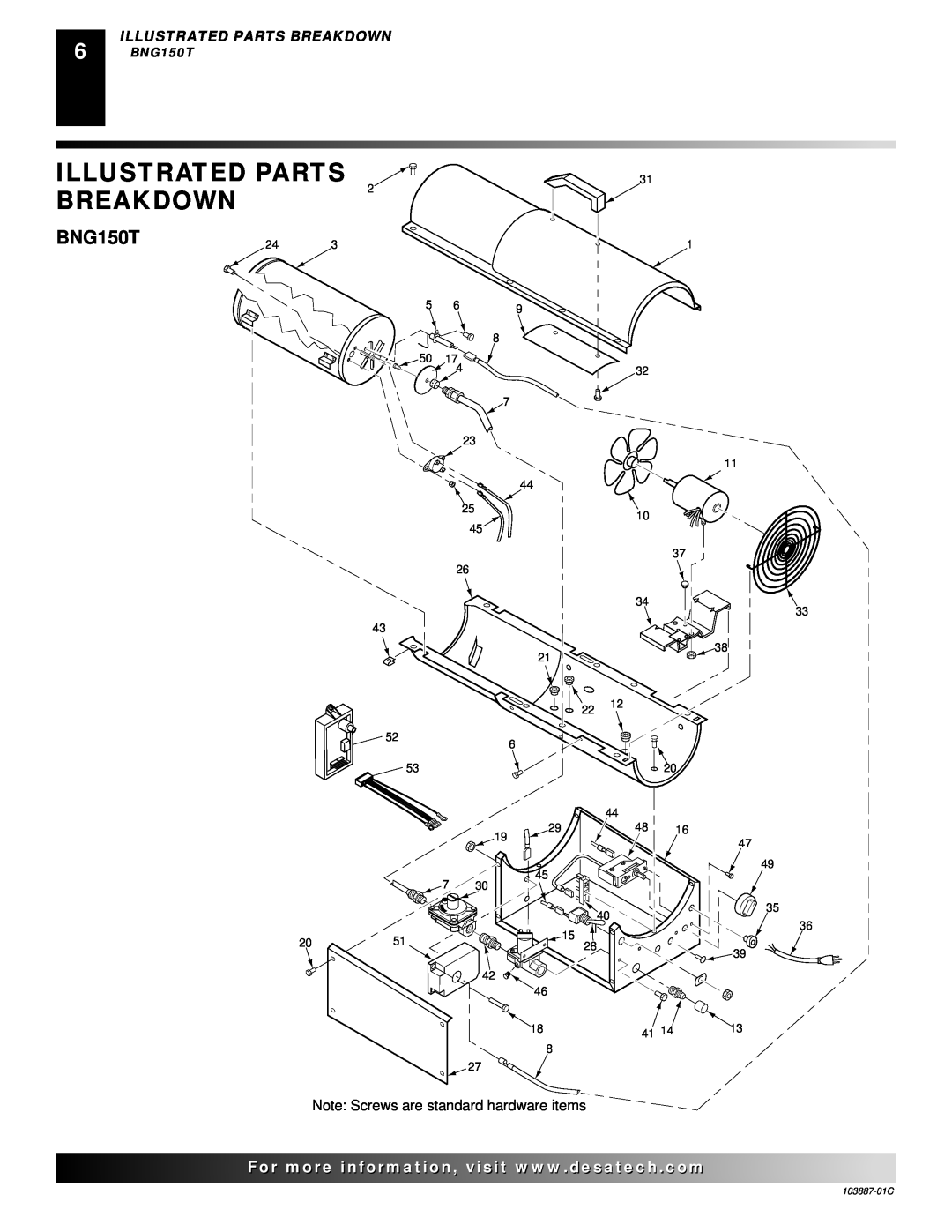Desa BNG150T owner manual Illustrated Parts Breakdown 