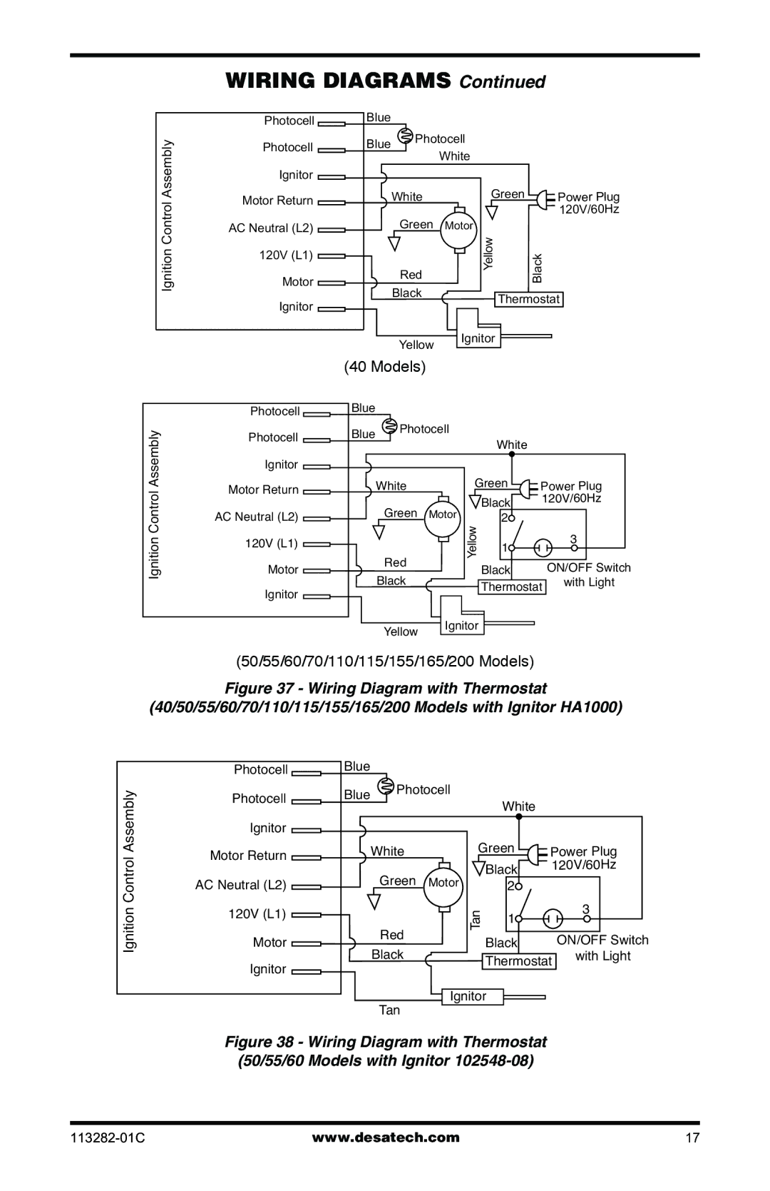 Desa BTU/HR owner manual Wiring Diagrams 