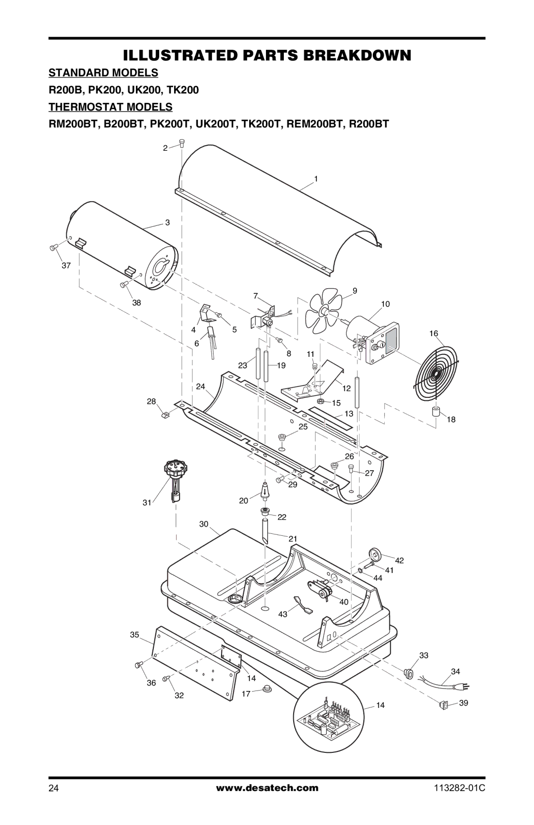 Desa BTU/HR owner manual R200B, PK200, UK200, TK200, RM200BT, B200BT, PK200T, UK200T, TK200T, REM200BT, R200BT 