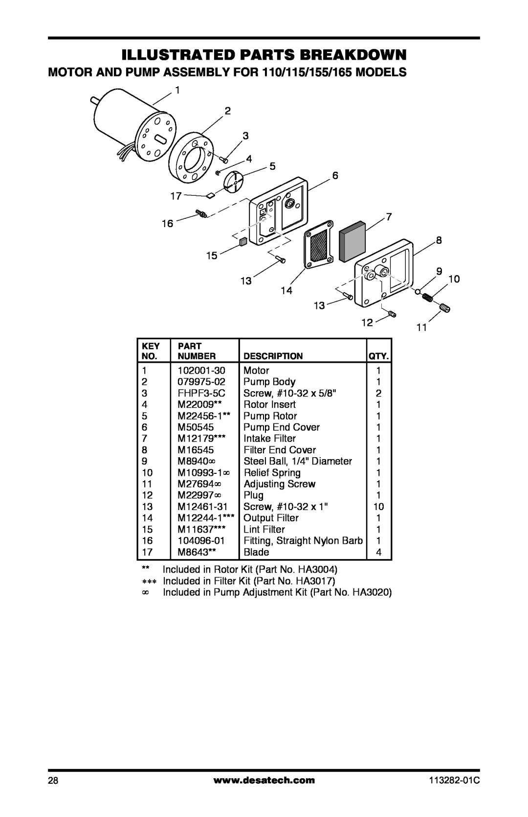 Desa BTU/HR owner manual Illustrated Parts Breakdown, 102001-30 