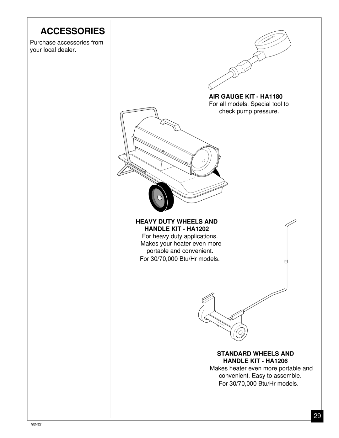 Desa BY30CE, BY150CE, BY100CE, BY70CE owner manual Accessories 