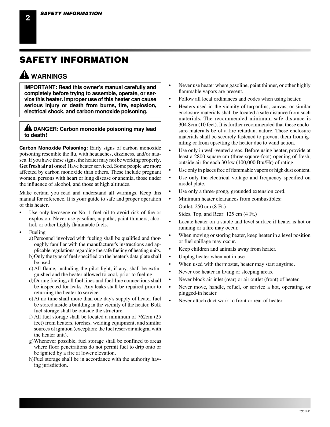 Desa BY150CEH, BY70CEH, BY100CEH, BY35CEH owner manual Safety Information 