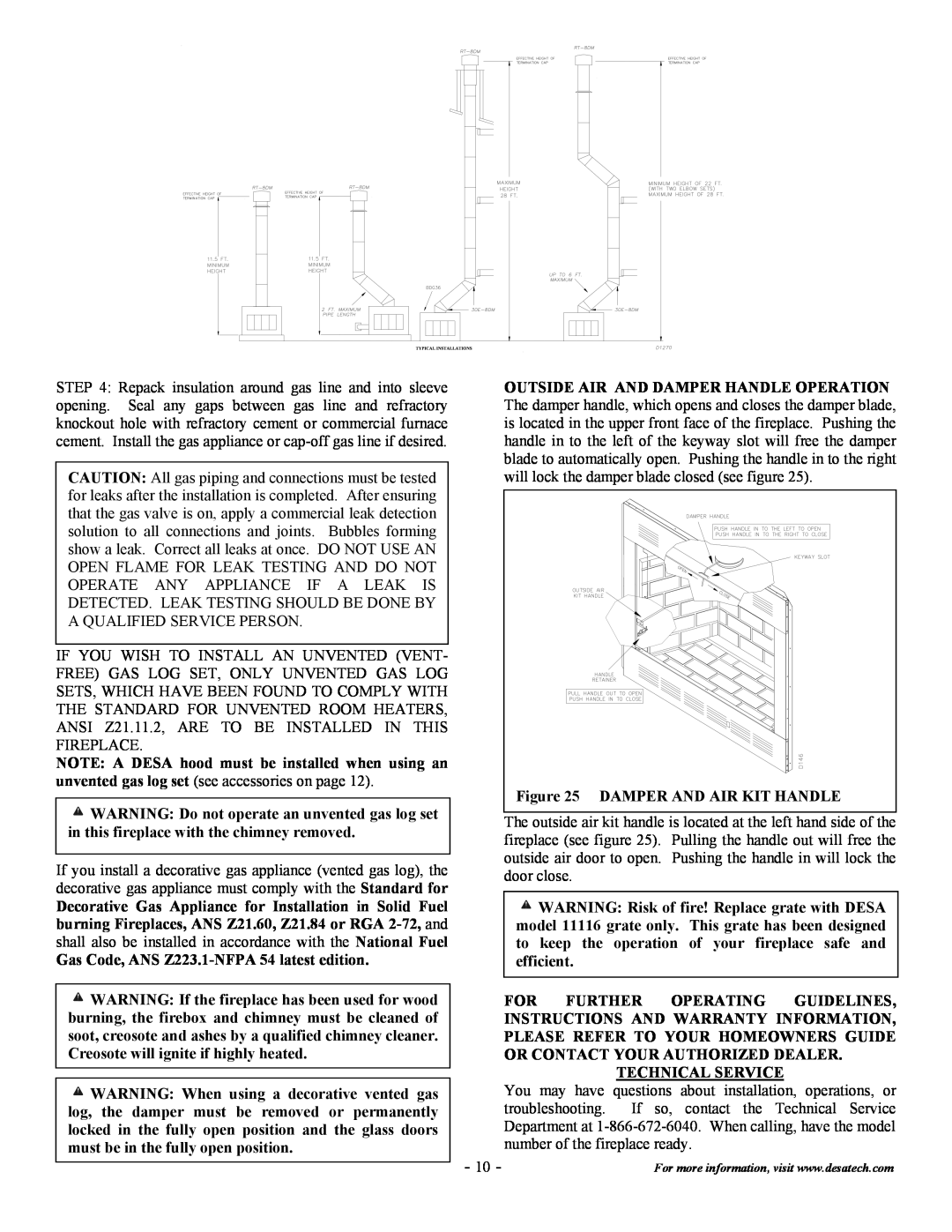Desa C36EMW installation instructions Gas Code, ANS Z223.1-NFPA54 latest edition 