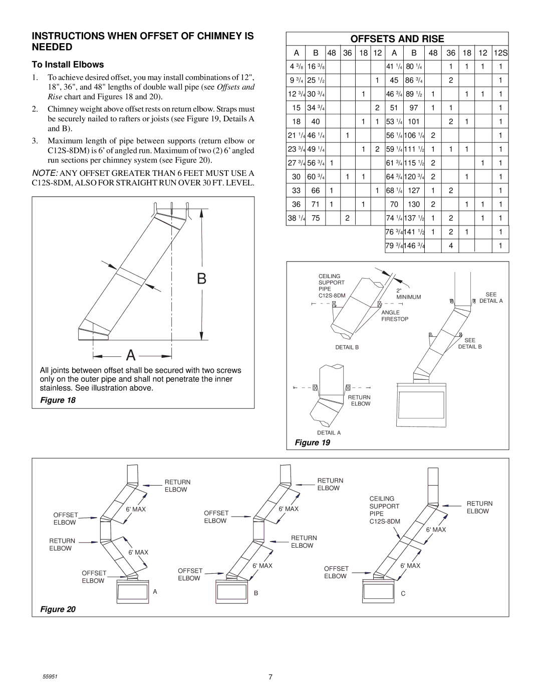 Desa C42EC2 installation instructions To Install Elbows, C12S-8DM, Also for Straight RUN Over 30 FT. Level 