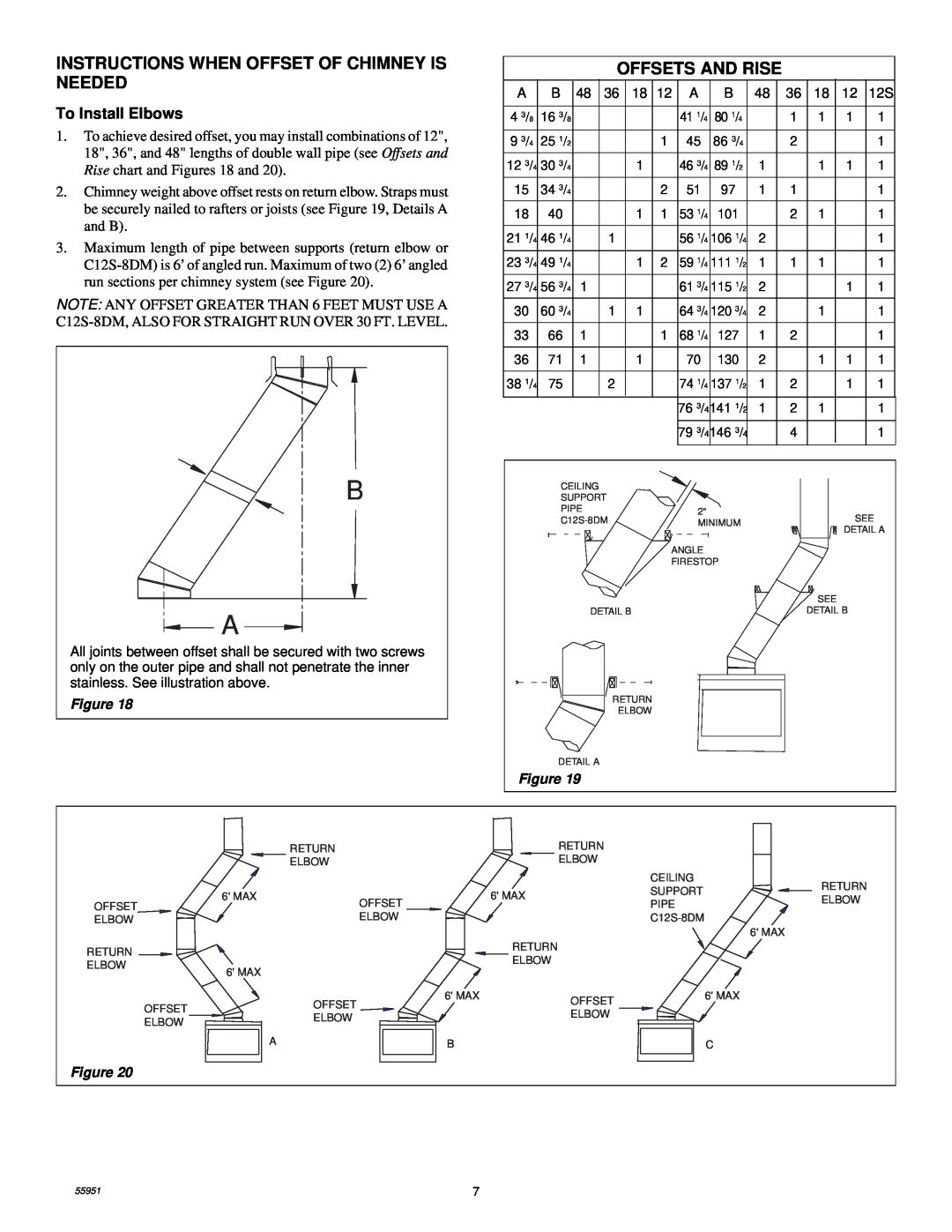 Desa C42EC2 installation instructions Instructions When Offset Of Chimney Is, Offsets And Rise, Needed 