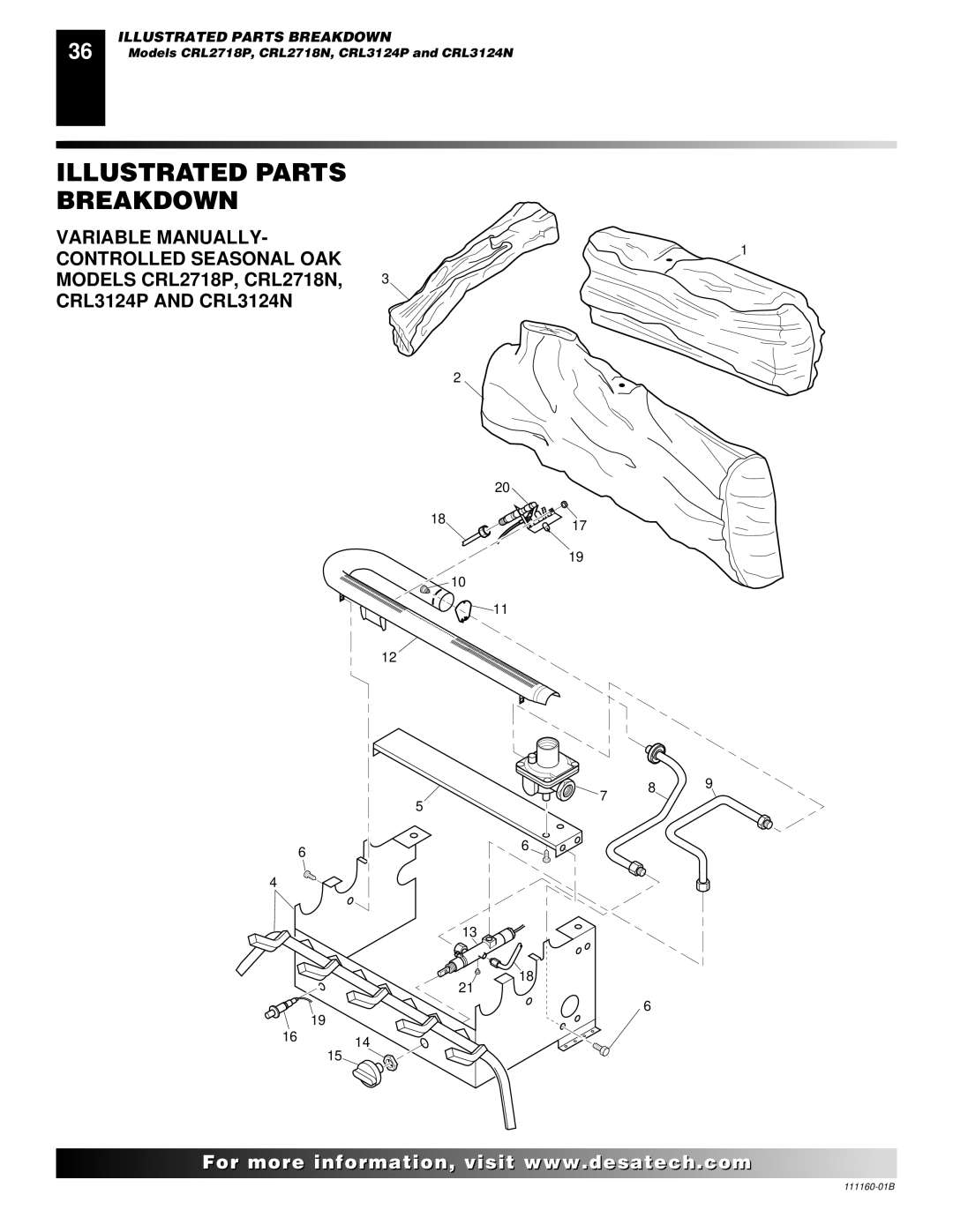 Desa CCL3924PA, CCL3018PTA, CCL3930NTB, CCL3930PTB Variable Manually Controlled Seasonal OAK, CRL3124P and CRL3124N 