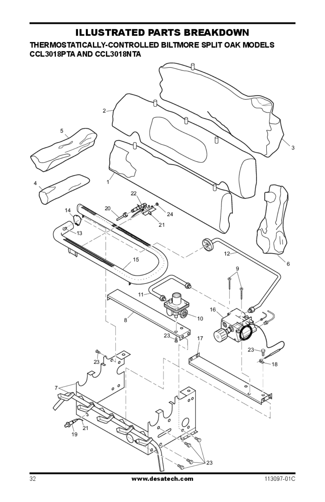 Desa CCL3018PTA/NTA, CCL3924PTA/NTA, CCL3930PTB/NTB, 24", 30 installation manual Illustrated Parts Breakdown 