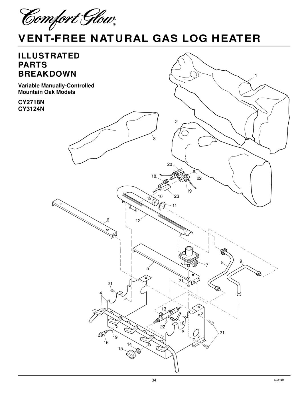 Desa CY3124N, CCL3924NT, CGD3930NT, CY2718N installation manual Variable Manually-Controlled Mountain Oak Models 