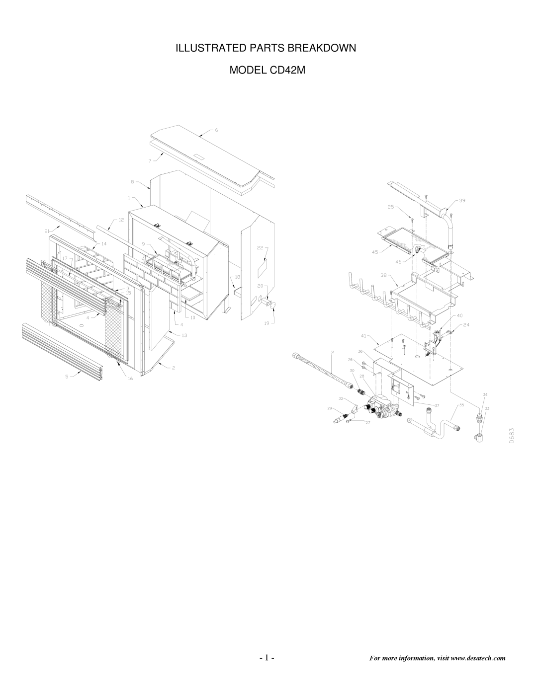 Desa CD36M(-1)(-2), CD32M(-1)(-2) installation instructions Illustrated Parts Breakdown Model CD42M 