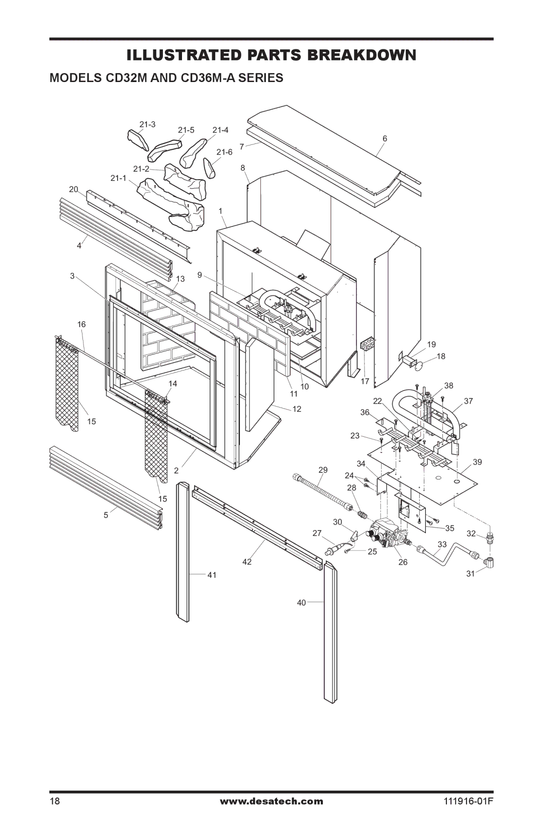 Desa CD32M-2, CD36M-A1, CD36M-A2, CD42M-A2, CD32M-1 Illustrated Parts Breakdown, Models CD32M and CD36M-A Series 