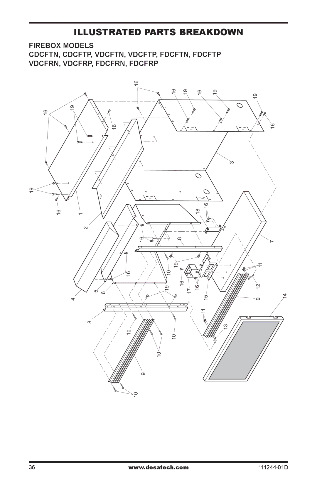 Desa CDCFNR installation manual Illustrated Parts Breakdown 