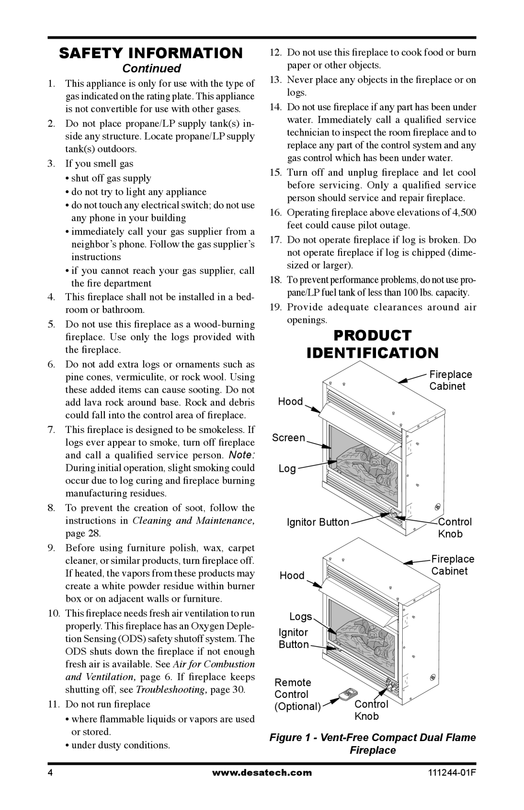 Desa CDCFPR, CDCFTNA, CDCFTPA installation manual Product Identification 