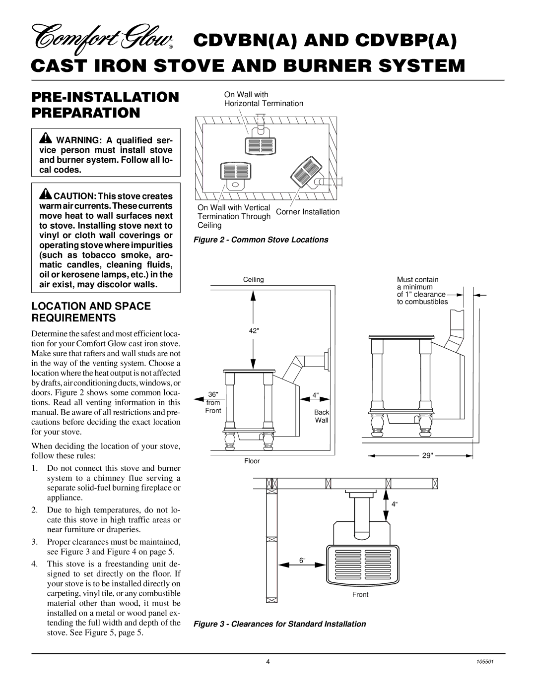 Desa CDVBN(A), CDVBP(A) installation manual PRE-INSTALLATION Preparation, Location and Space Requirements 