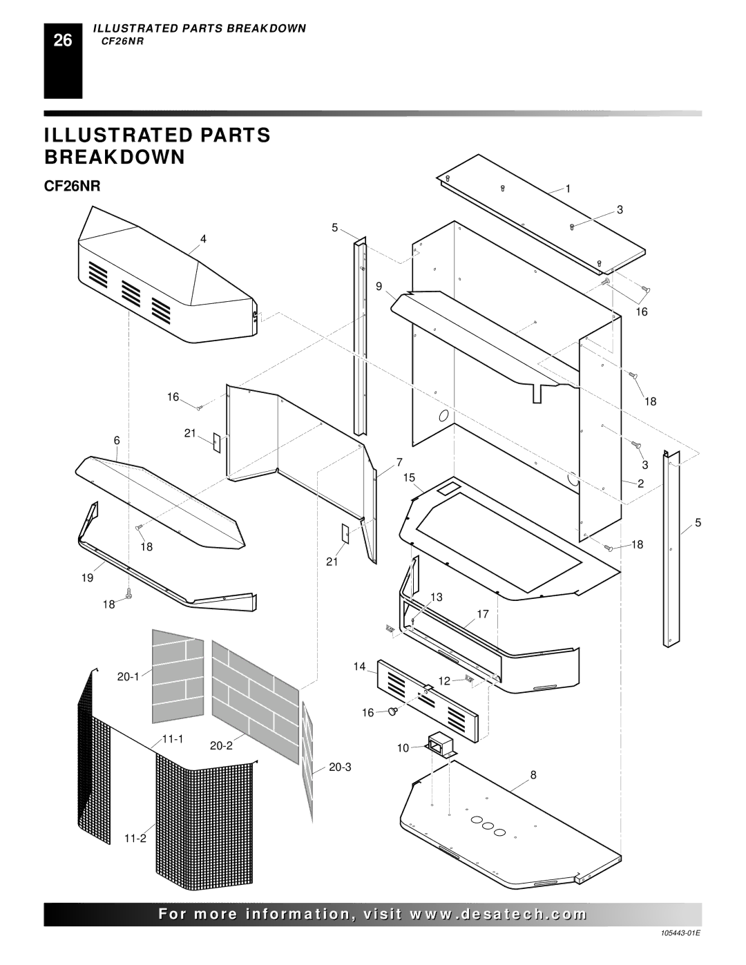 Desa CF26NR installation manual 20-1 11-1 11-2 20-2 20-3 