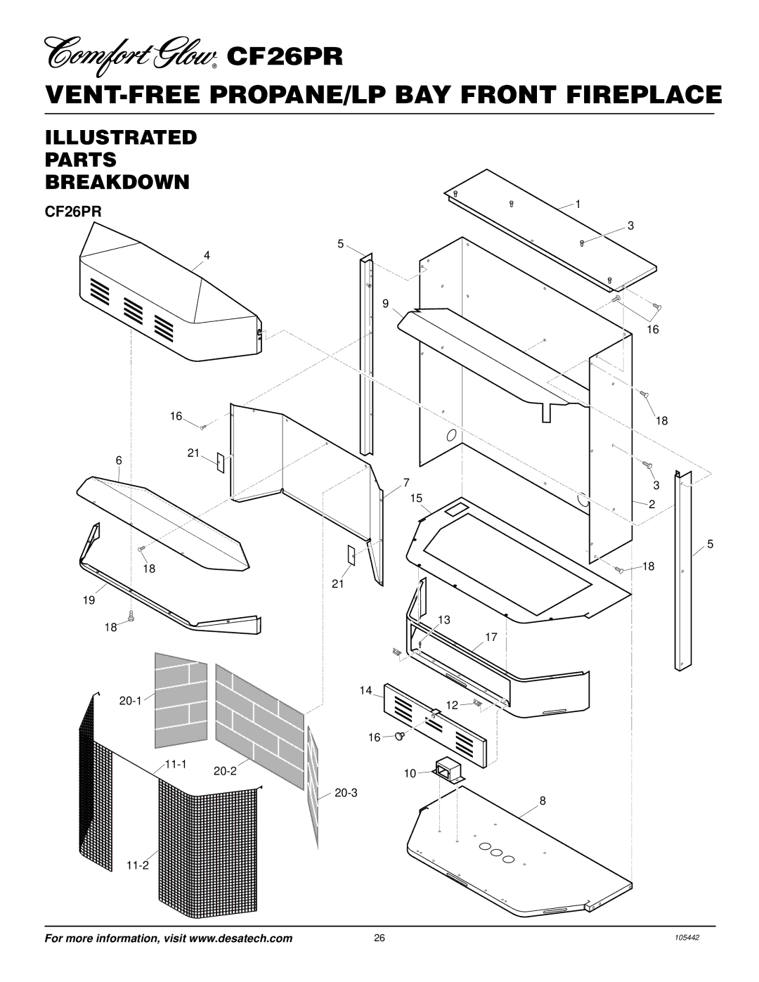 Desa CF26PR installation manual 20-1 11-1 20-2 20-3 11-2 