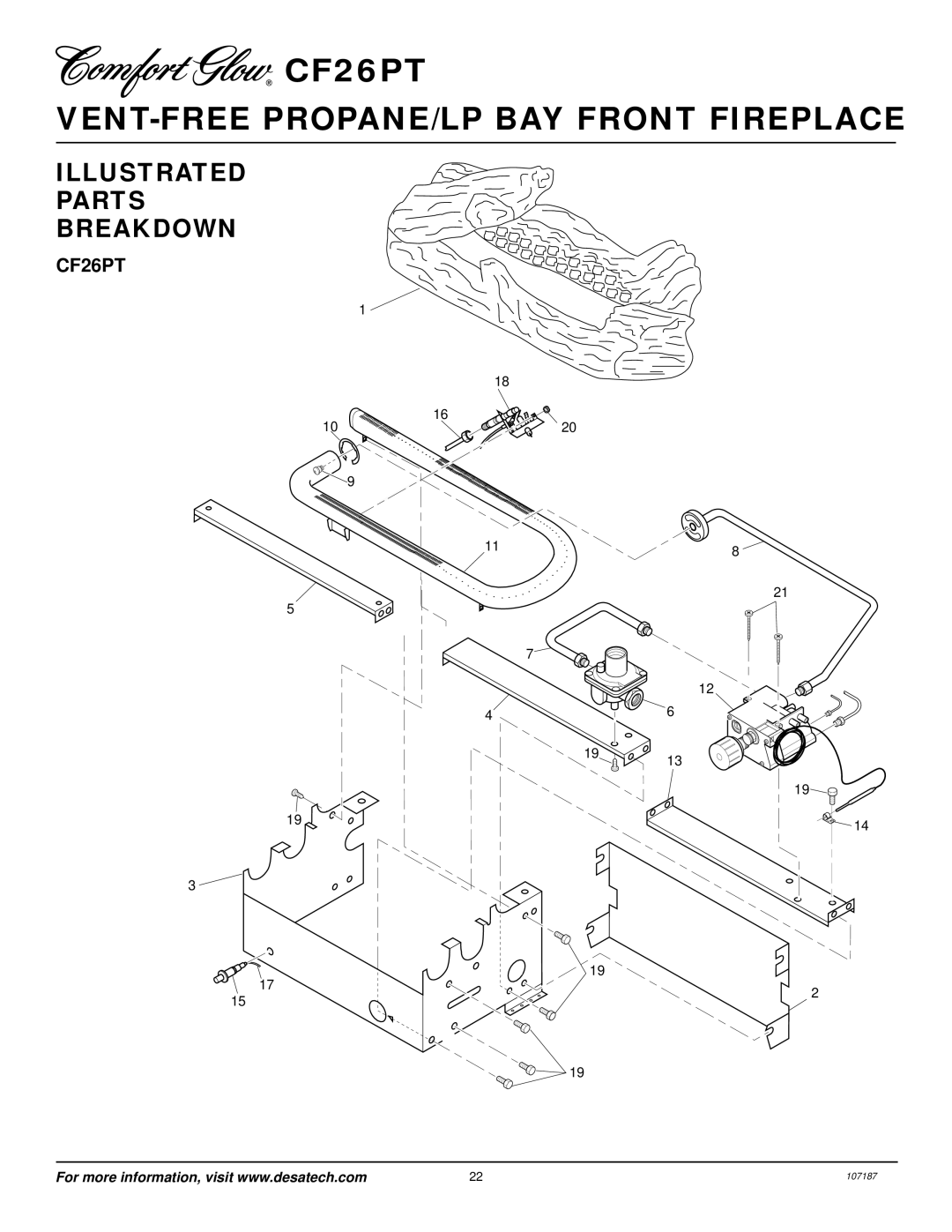 Desa CF26PT installation manual Illustrated Parts Breakdown 