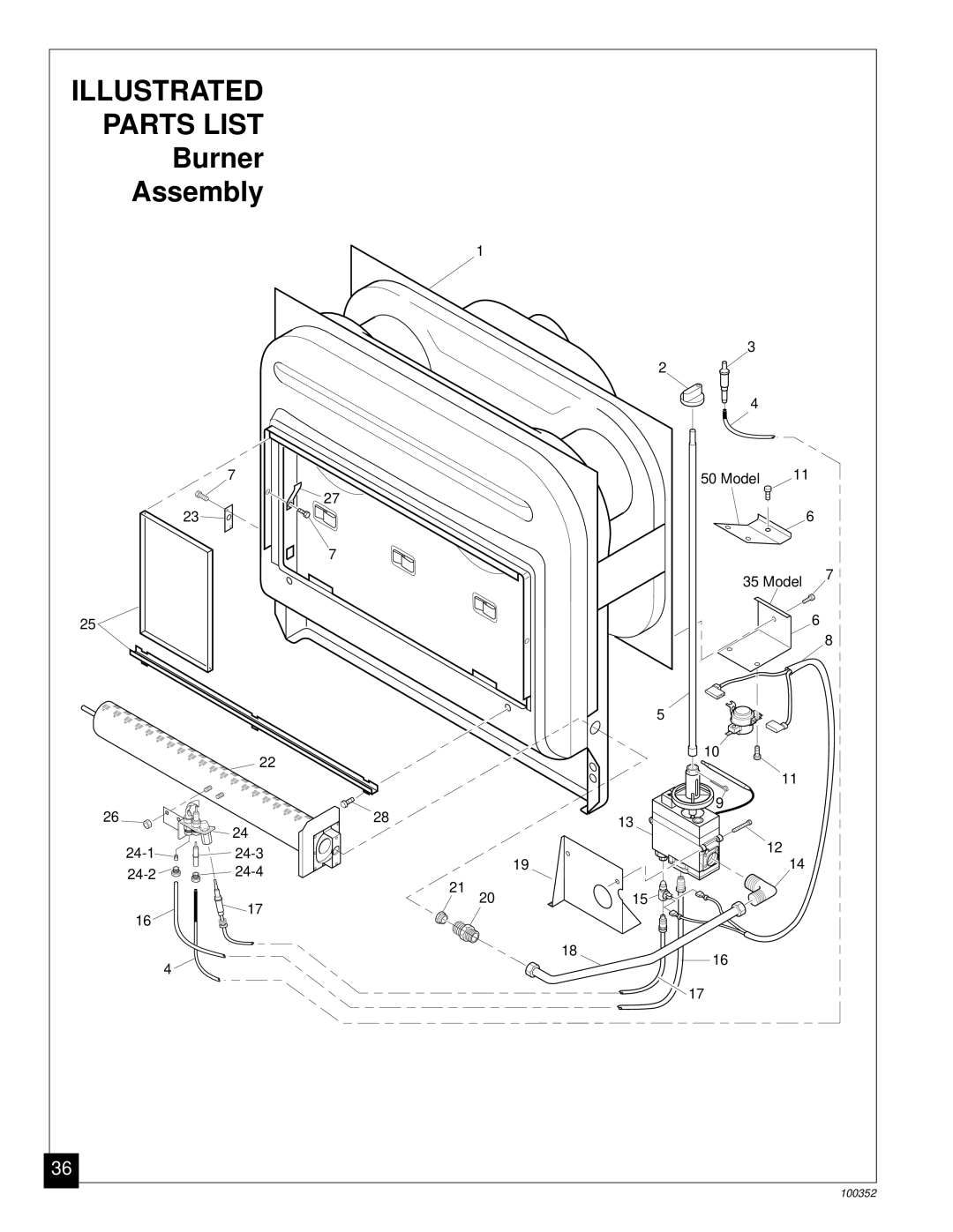 Desa CGB50P, CGB35P installation manual Illustrated Parts List 