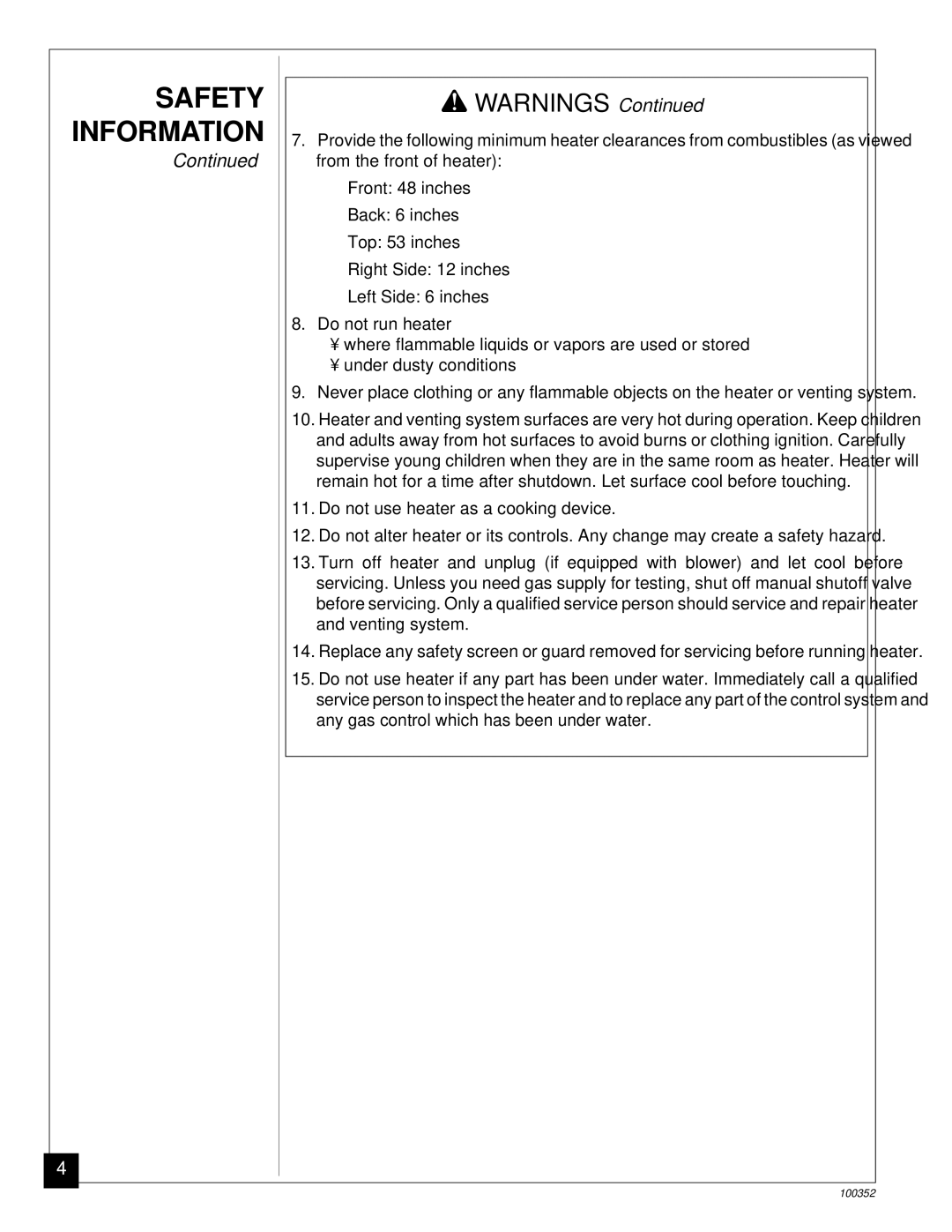 Desa CGB50P, CGB35P installation manual Safety Information 