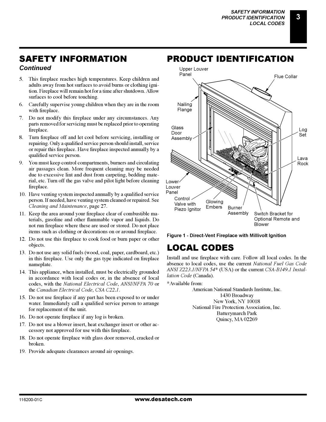 Desa (V)VC36P, VC36N, VC36P, CGCDV36NR, CGCDV36PR installation manual Product Identification, Local Codes 