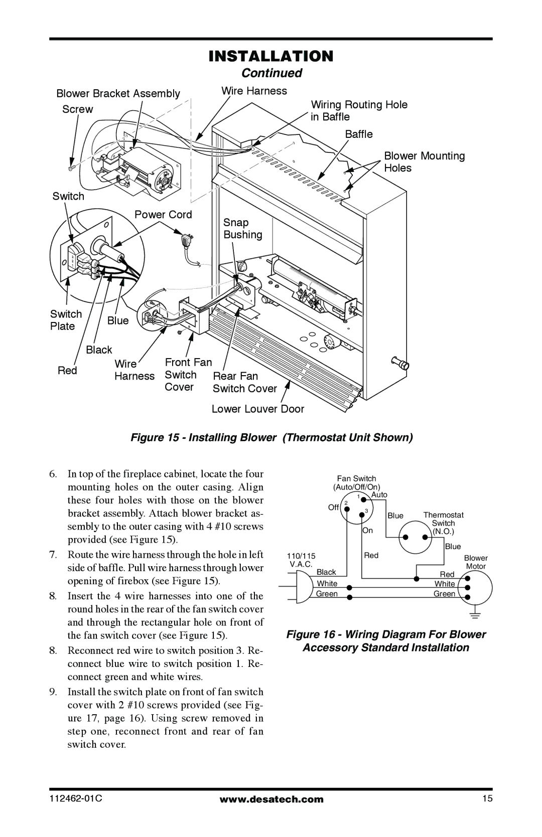 Desa EFS10RPA, CGCF10NR, CGCF10PR, EFS10RNA, VMH10RPC Wire Harness, Screw Wiring Routing Hole Baffle, Power Cord Snap Bushing 