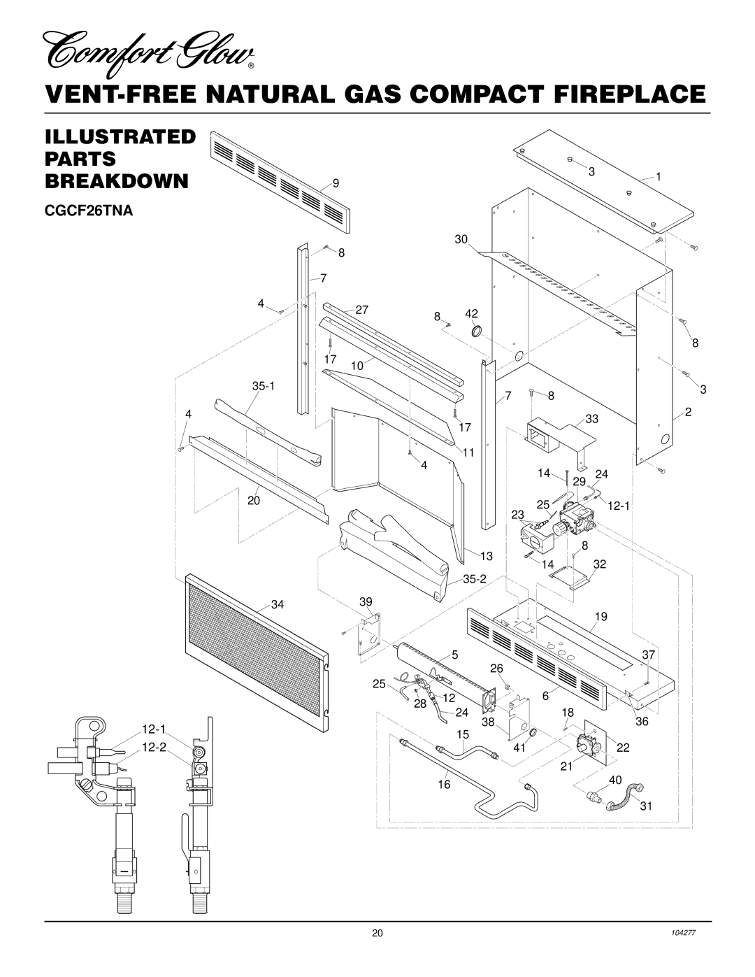 Desa CGCF26TNA installation manual Illustrated Parts Breakdown 