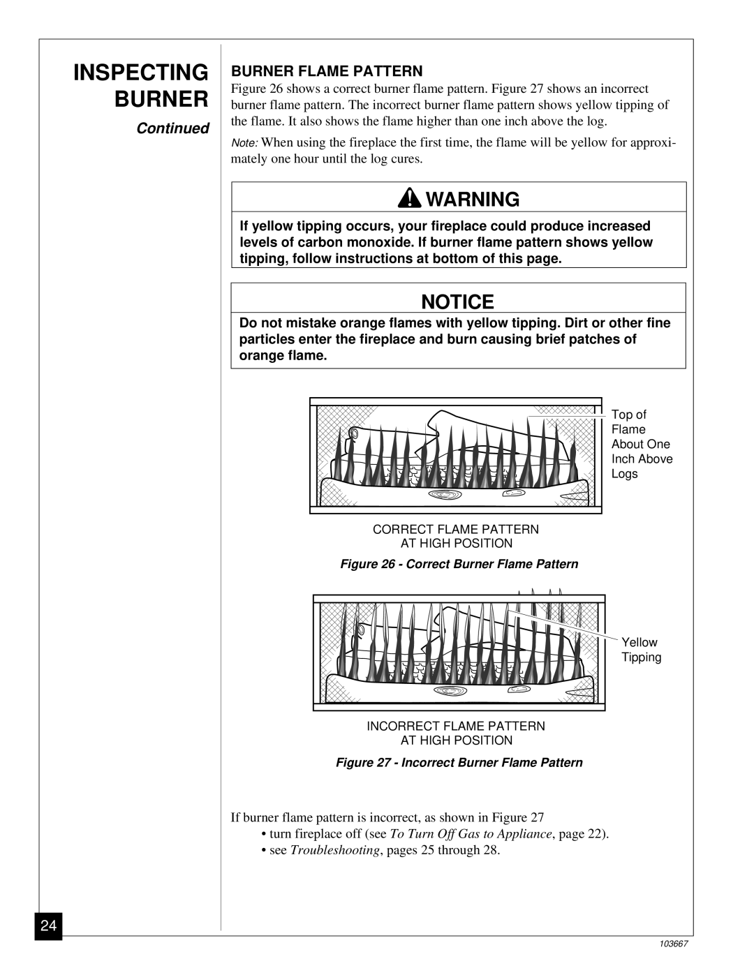 Desa CGCF26TP installation manual Correct Burner Flame Pattern 