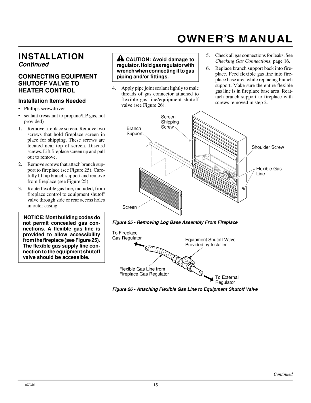 Desa CGCFTP installation manual Connecting Equipment Shutoff Valve to Heater Control, Installation Items Needed 