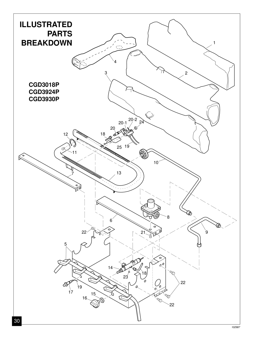 Desa CGD3018P installation manual Illustrated Parts Breakdown 