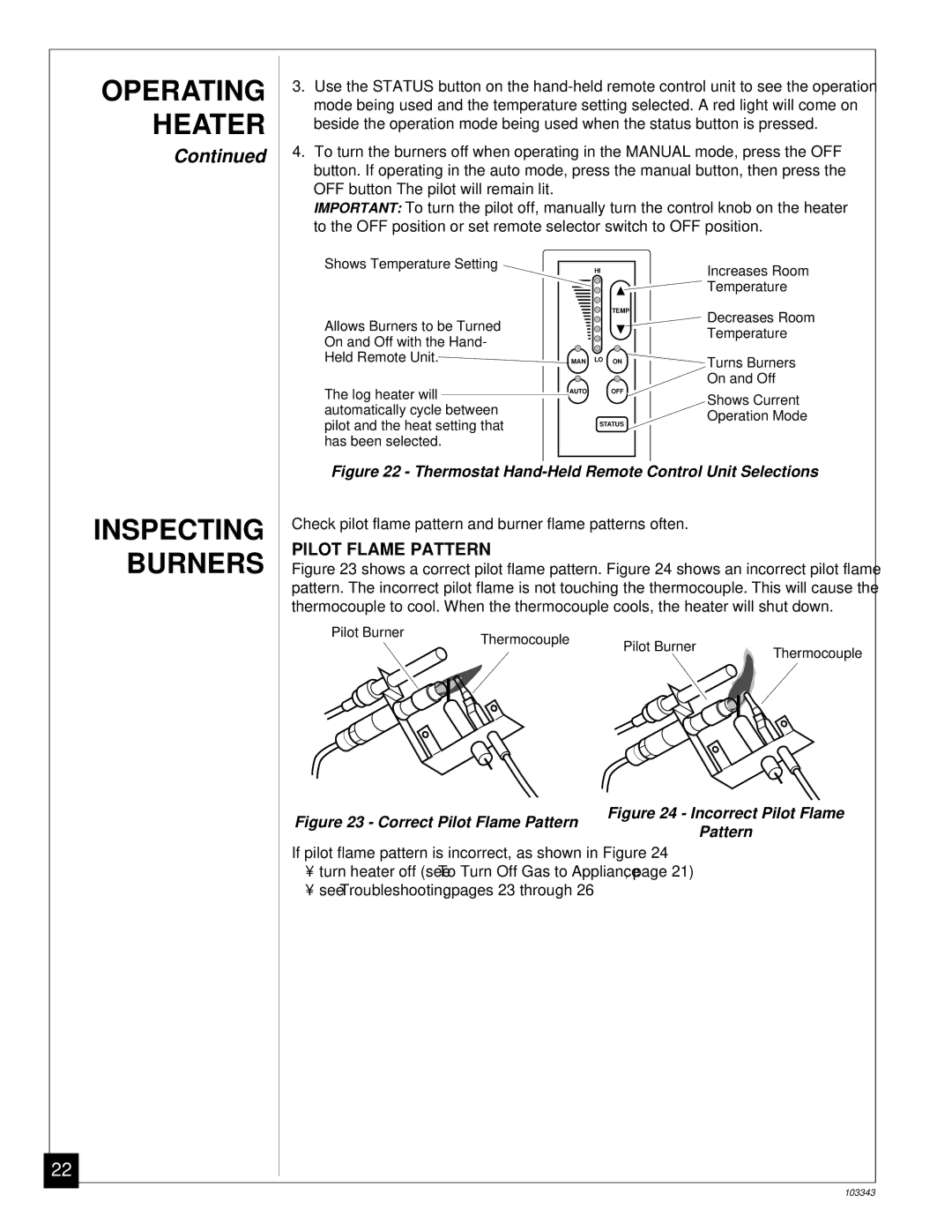 Desa CGD3924NR installation manual Inspecting Burners, Has been selected 