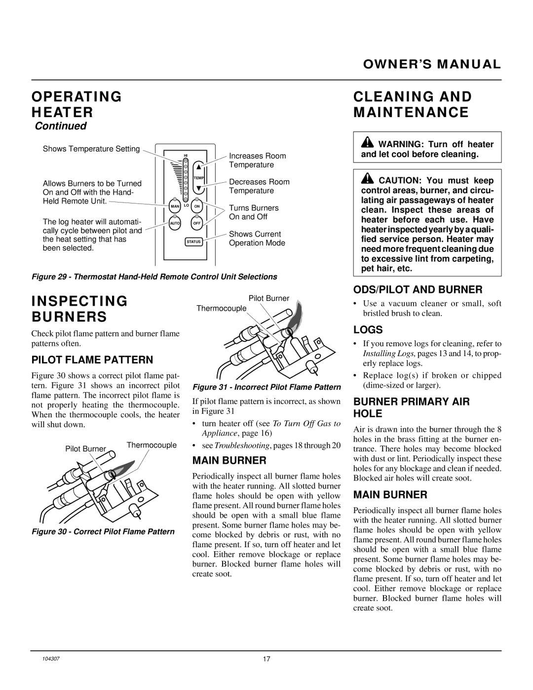 Desa CGB3930PR, CGD3924PR, CGB3924PR installation manual Cleaning and Maintenance, Inspecting Burners 