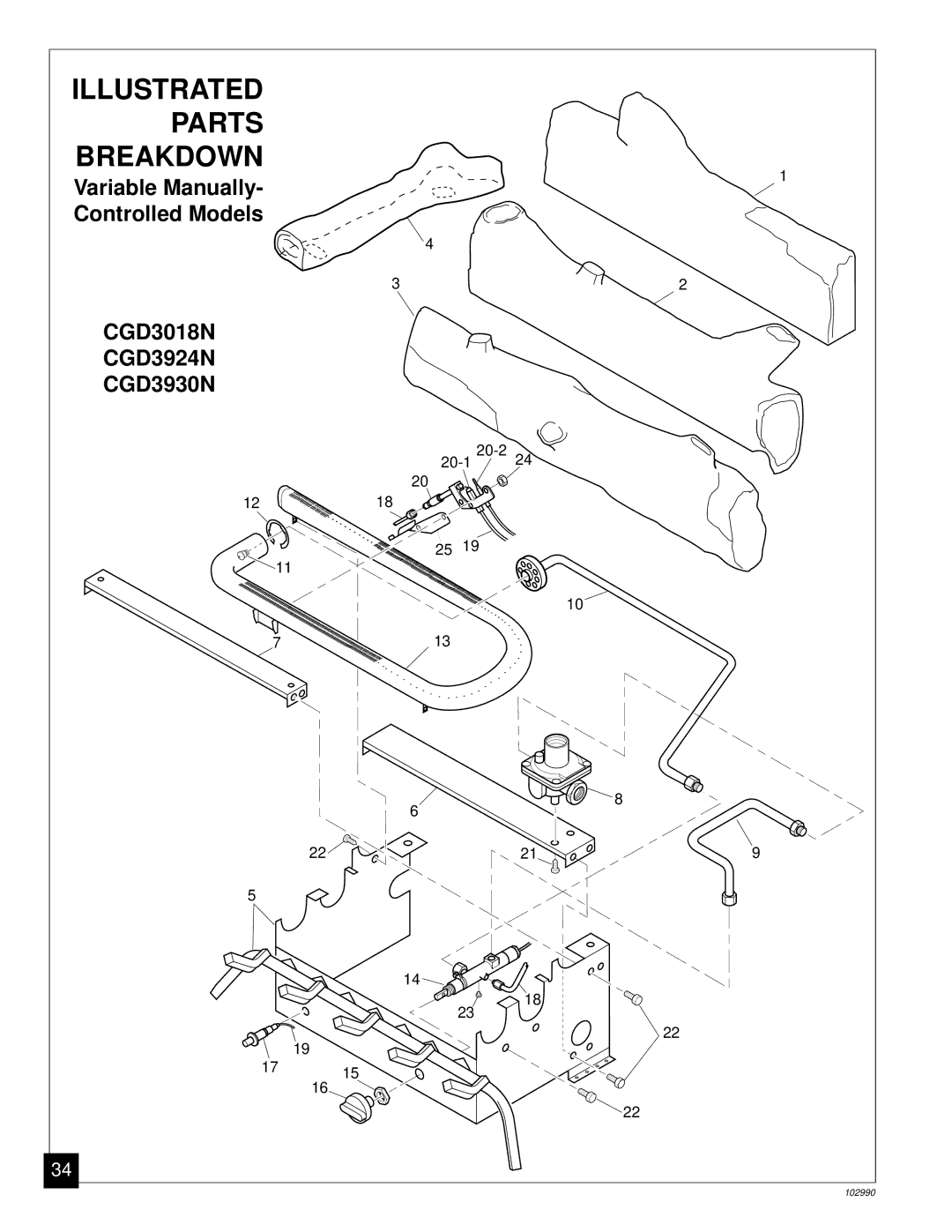 Desa CGD3930N, CGD3018N installation manual Illustrated Parts Breakdown 