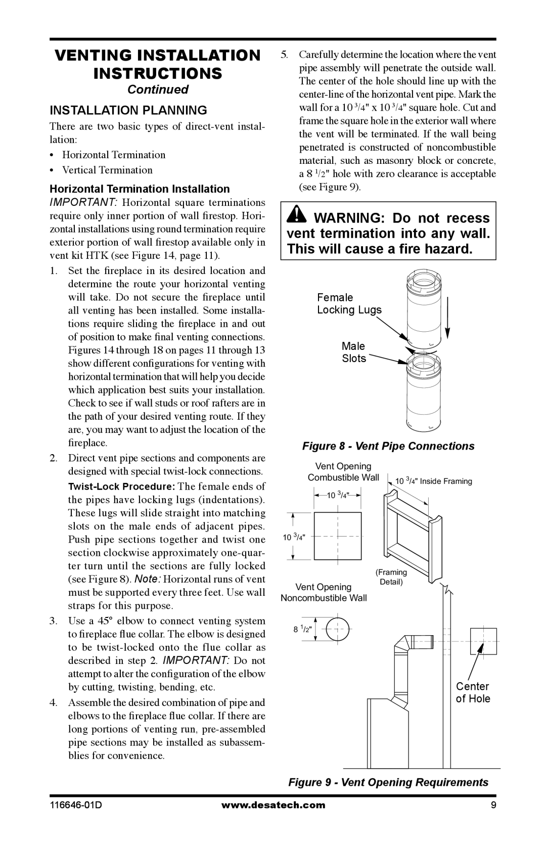 Desa CGDV32pR, T32N-a SERIES, T32p-a SERIES installation manual Installation Planning, Female Locking Lugs Male Slots 