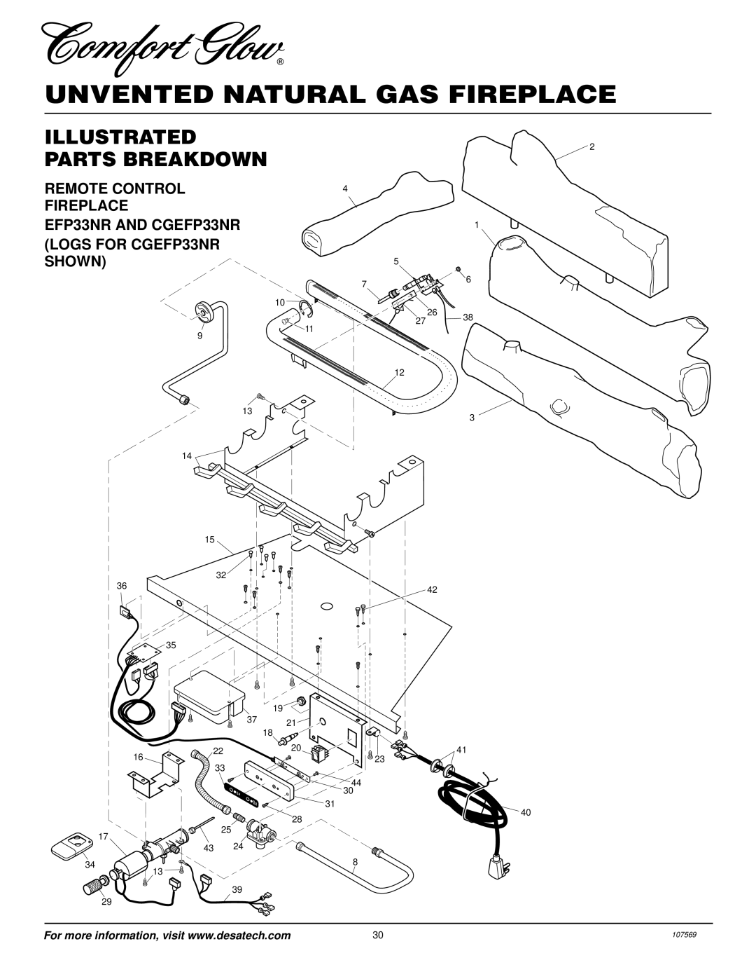 Desa CGEFP33NR installation manual Illustrated Parts Breakdown 