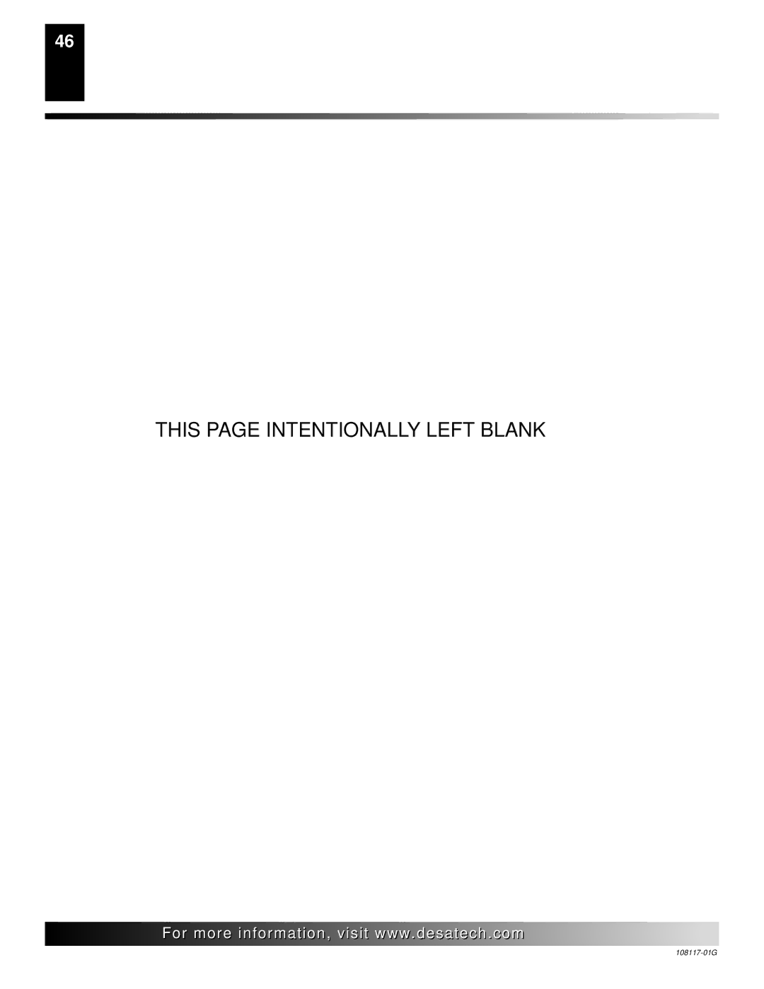 Desa CGEFP33PR, CGEFP33NR, EFP33PR, EFP33NR, VTGF33NR, VTGF33PR installation manual This page Intentionally Left Blank 