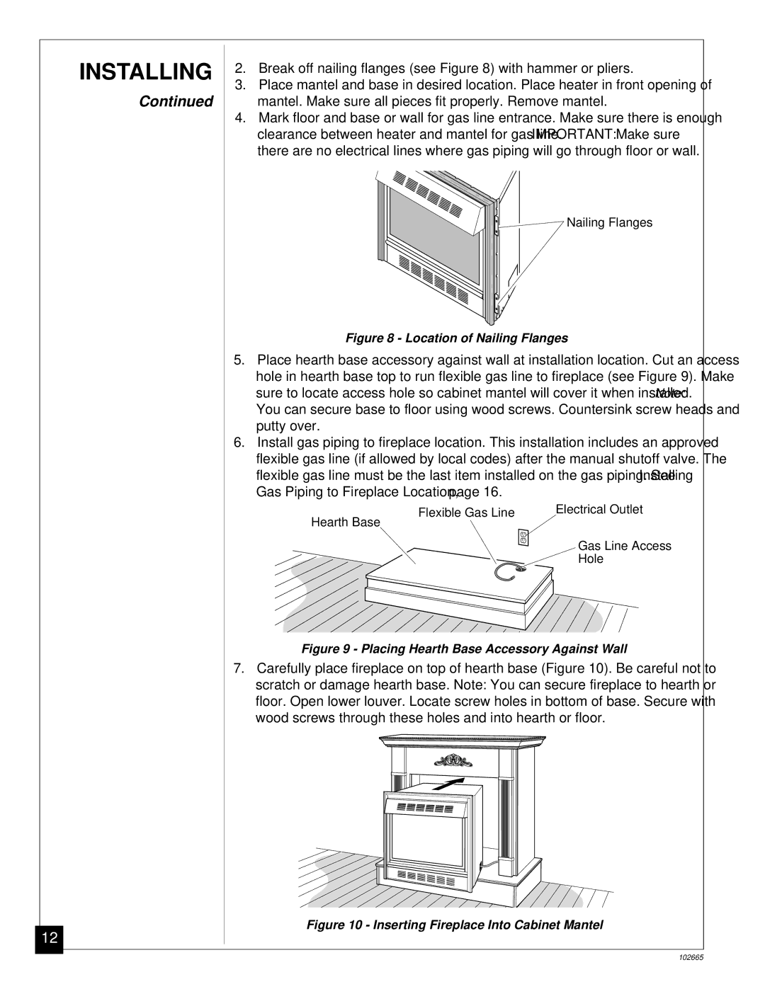 Desa CGF280PT, CGF265PVA installation manual Location of Nailing Flanges 